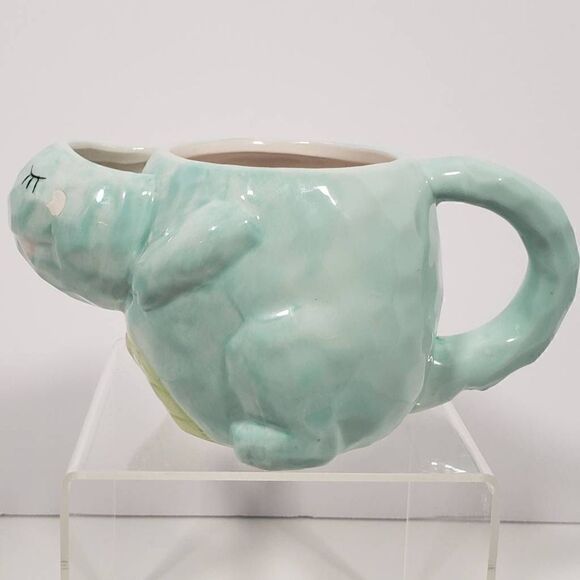 Tea-Rex Tea Mug Cup 16 oz. Blue Green Whimsical Cupboard - Picture 2 of 8